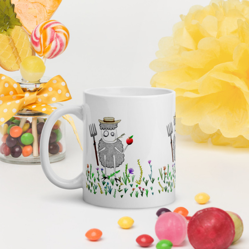 White glossy mug
