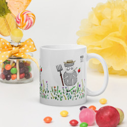 White glossy mug