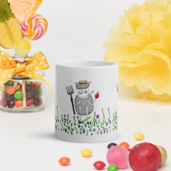 White glossy mug